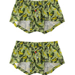 2 Pack Men's Banana Print Cotton Lounge Shorts with Button Fly