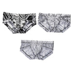 3 Pack Men's Ice-Silk Leopard Mesh Support Pouch Briefs