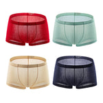 4 Pack Men's Sexy Breathable Jacquard Trunks