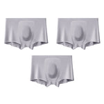 3 Pack Men's Seamless Comfort Solid Color 3D Pouch & Breathable Trunks