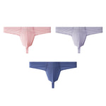 3 Pack Men's Solid Color Seamless Comfort Quick-Dry Breathable Thongs