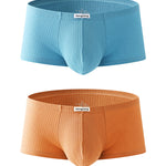 2 Pack Premium Cotton Double-Layered Gusset Breathable U-Pouch Trunks