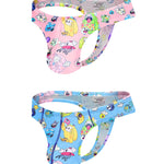 2 Pack Men's Low-Rise Sexy Print Thong