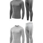 Men's Pure Cotton Mid-Neck Thin Base-Layer Seamless Comfort Thermal Sets