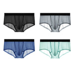 4 Pack Men's Moisture-Wicking Ice Silk Breathable Stretch Fit Trunks