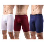 3 Pack Men’s Anti-chafing Mesh Long Boxer Briefs