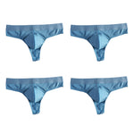 4-Pack Men's Ultra-Soft Cotton Mid-Rise Stay-Put Fit Seamless Thong
