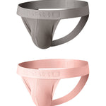 2 Pack Men's Ribbed U-Pouch Sexy Jockstrap