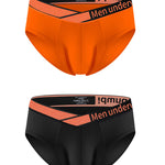 2 Pack Men's Stylish V-Shaped Waistband Briefs