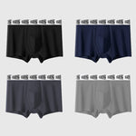 4 Pack Men's 10A Antibacterial Cotton Trunks with Oyster Massage Pouch