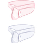 2 Pack Men's Sexy See-Through Triangle Y-Shaped Sleep Briefs