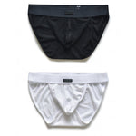 2 Pack Men's Low-rise High-cut Solid Briefs