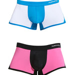 2 Pack Men's Premium Ice Silk U-Pouch Design Soft & Smooth Trunks