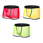 3 Pack Men's Semi-Sheer High-Stretch Skin-Friendly Mesh Breathable Trunks