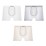 3 Pack Men's Ice Silk Full-Coverage Antibacterial Mid-Rise Boxer Briefs