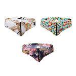 3 Pack Men's Trendy Prints Sexy Day-Long Comfort Cooling Touch Briefs