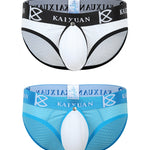 2 Pack Men's Sexy Mesh Front Opening Sponge Coaster Briefs