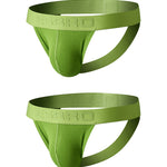 2 Pack Men's Ribbed U-Pouch Sexy Jockstrap