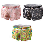 3 Pack Men's Sexy U-Shaped Mesh Breathable Boxer Briefs