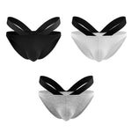 3-pack Men's Double-layer Pouch V-neck Double-waist Bikini