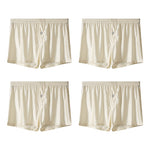 4 Pack Men's Premium Satin Loose-Fit & Breathable Cooling Home Shorts
