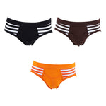 3 Pack Men's Mid-Rise Cotton Striped Briefs