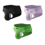 3 Pack Men's Ice Silk Dual Pouch Mesh Cooling Briefs