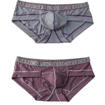 2 Pack Men's Ice-Silk Stretch Sports Briefs with 3D Pouch