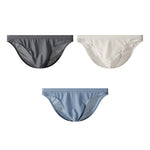 3 Pack Men's Sexy Solid Color Breathable Comfy Waistband Soft Briefs