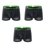 3 Pack Men's Striped U-Pouch Low-Rise Breathable Slim-Fit Trunks