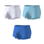 3 Pack Men's Solid Color Breathable Comfy Fabric Loose-Fit Soft Trunks