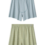 2 Pack Men's Breathable Day-Long Comfort Skin-Friendly Loungewear Shorts