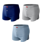 3 Pack Men's Ice Silk Loose-Fit Wide Comfy Waistband Soft Boxer Shorts