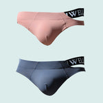 2 Pack Men's Sexy Low-Rise Comfy Waistband Stretch Fit Briefs