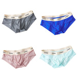 4 Pack Men's Ice Silk Antibacterial U-Convex Pouch Briefs