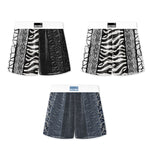 3 Pack Men's Patchwork Leopard Print Cooling Ice Silk Home Shorts
