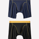 2 Pack Men's Ice Silk Sports Anti-Chafing Extended-Length Boxers Briefs