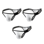 3 Pack Men's Comfy Wide Waistband Breathable Durable Stretch Thongs
