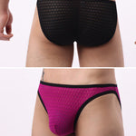 2 Pack Men's Solid-Color Checkered Briefs