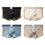 4 Pack Men's Ice Silk Mesh Trunks with Antibacterial Pouch and Cooling Comfort