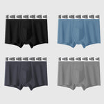 4 Pack Men's 10A Antibacterial Cotton Trunks with Oyster Massage Pouch