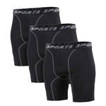 3 Pack Men's Side Pockets & High-Elasticity Compression Activewear Tights