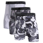 3 Pack Men's Trendy Prints Quick-Dry High-Stretch Snug Fit Activewear Tights