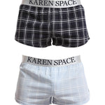 2 Pack Men's Thin & Breathable for Home & Sleep Plaid Boxers