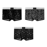3 Pack Men's Ice Silk Leopard Print Trunks