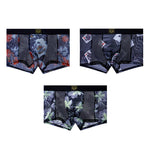3 Pack Men's Floral Print Antibacterial & High-Stretch Mesh Breathable Trunks