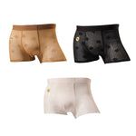 3 Pack Men's 3D Pouch Vintage Lace Jacquard Mulberry Silk Breathable Trunks