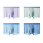 4-Pack Men's Stretch Fit Anti-Odor Seamless Ice Silk Trunks