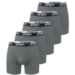 5 Pack Men's Moisture-Wicking Anti-Chafing Sporty Cut Stay-Put Fit Comfort Boxers Briefs