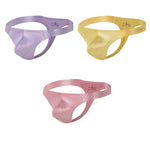 3 Pack Men's Low Waist Transparent Sexy Large Pouch Ice Silk Thong